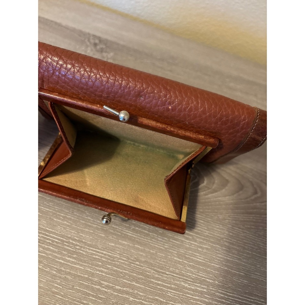 Vintage Dooney & Bourke All Weather Leather Trifold Kiss Lock Wallet Old Money - Picture 3 of 9